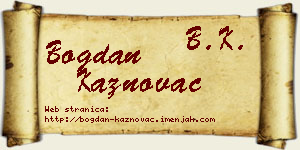 Bogdan Kaznovac vizit kartica